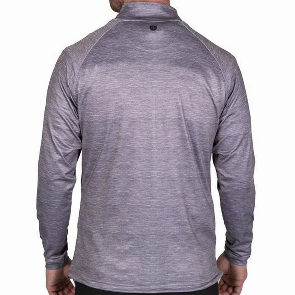 City Fit Island Green Raglan Sleeve Top Layer - Light Grey Marl/Mid Blue