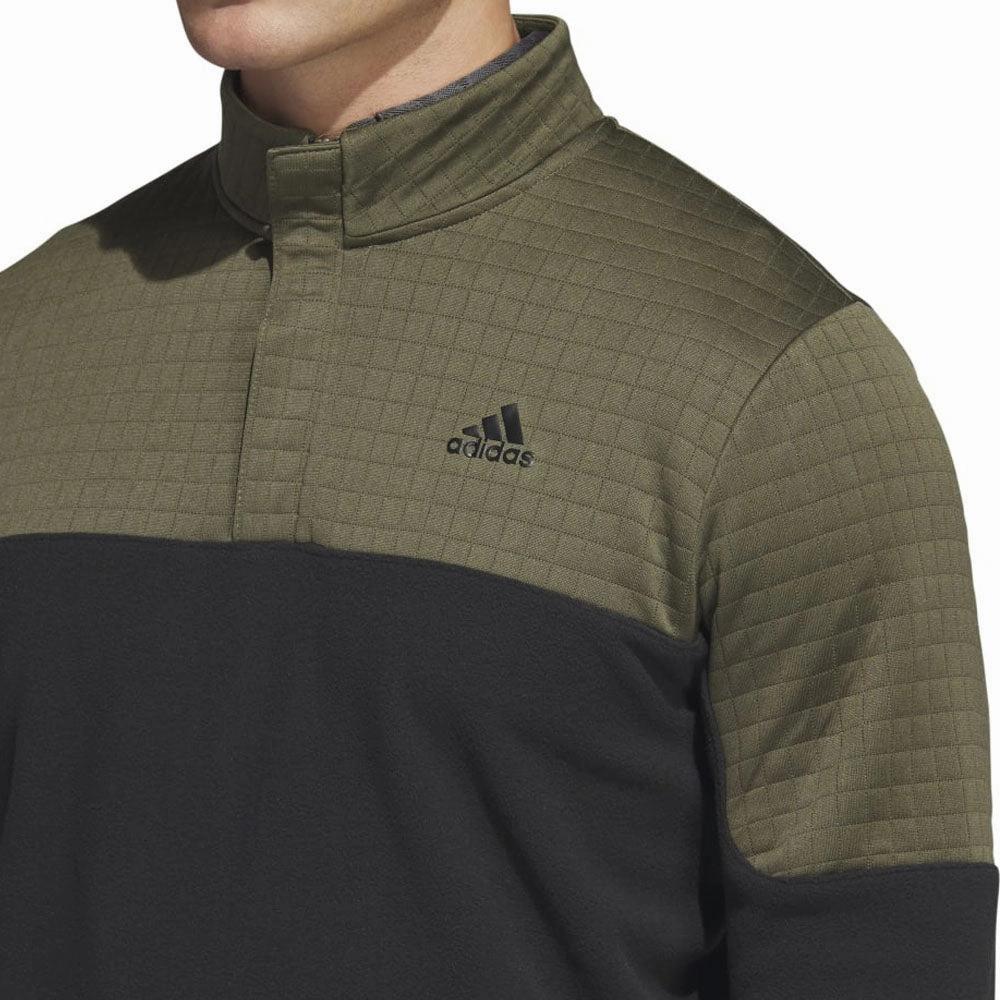 adidas DWR 1/4 Zip Pullover - Olive Strata/Black Fashion Fit