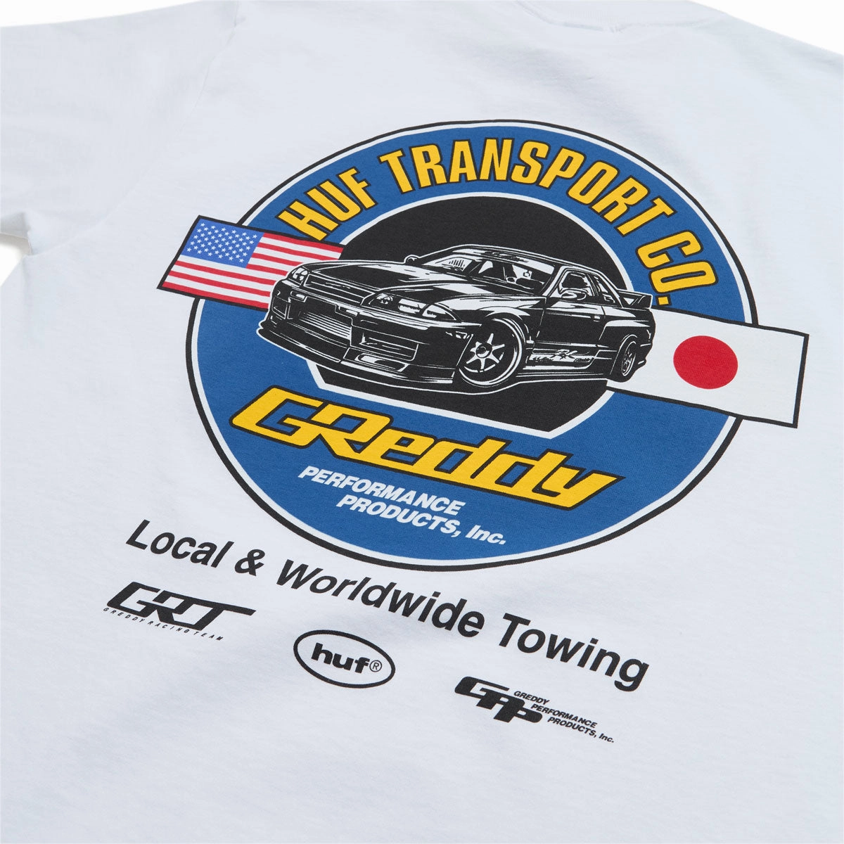 HUF x Greddy Transport T-Shirt - White SeamlessSidePanels