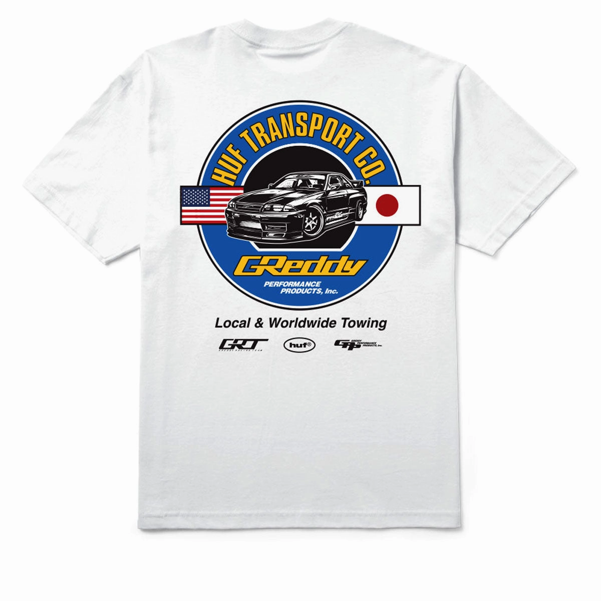 Soft Touch Fit HUF x Greddy Transport T-Shirt - White