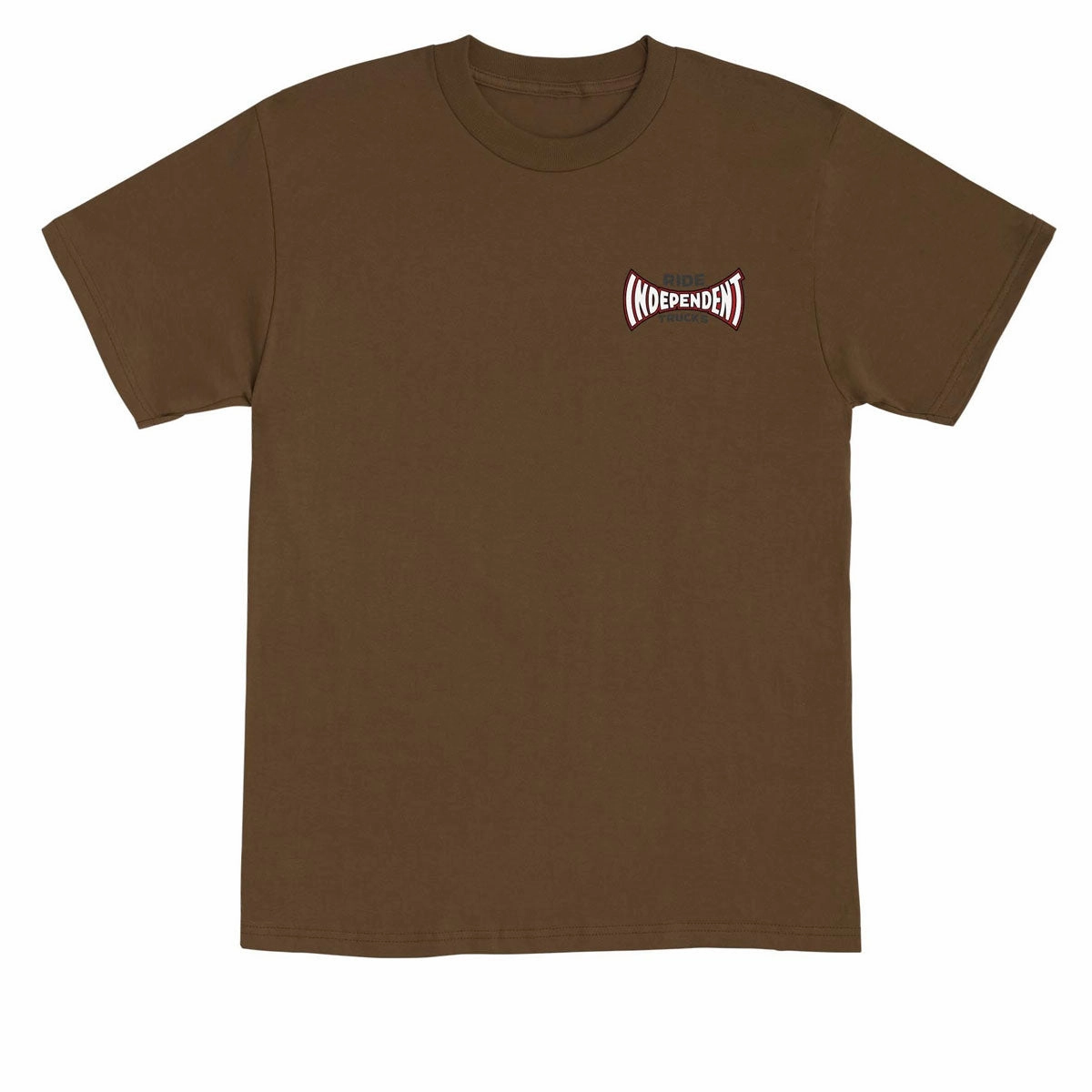 Cool Style Preppy Independent Rose Span T-Shirt - Dark Chocolate