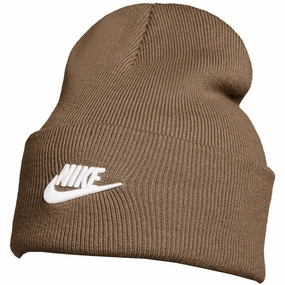Nike Peak Beanie - Mosswood Brown/White Unisex Appeal