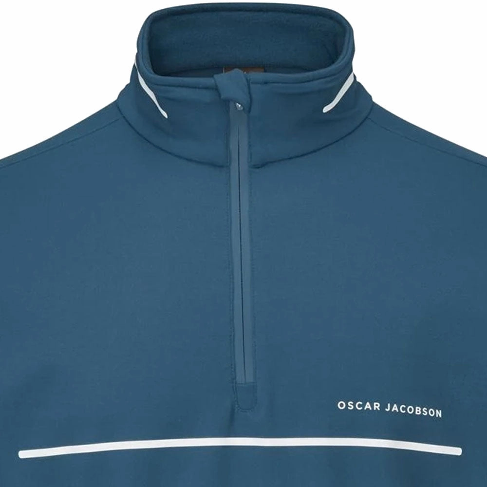 Trendy Fit Oscar Jacobson Darwin 1/4 Zip Pullover - Teal/White
