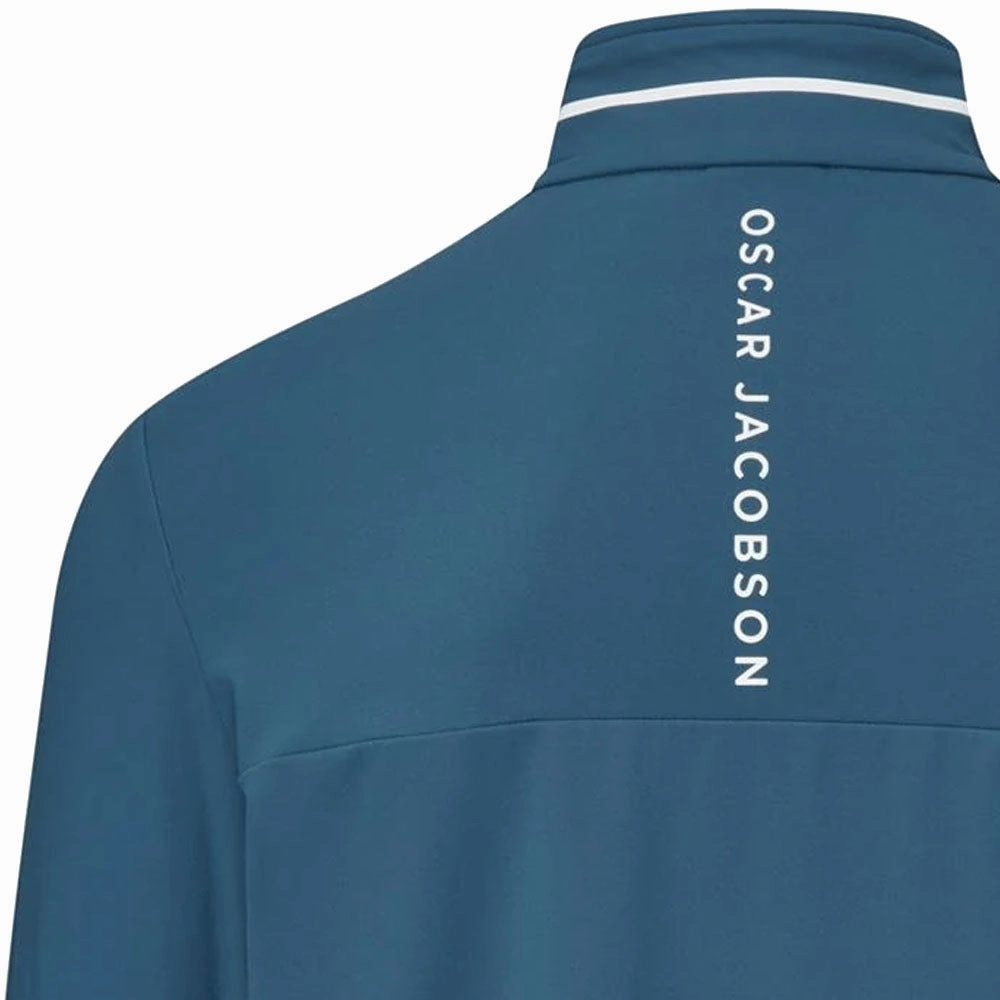 Premium Comfort Oscar Jacobson Darwin 1/4 Zip Pullover - Teal/White
