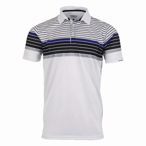 ProQuip Technical Chest Stripe Golf Polo Shirt - White/Black Sporty Comfort Wear