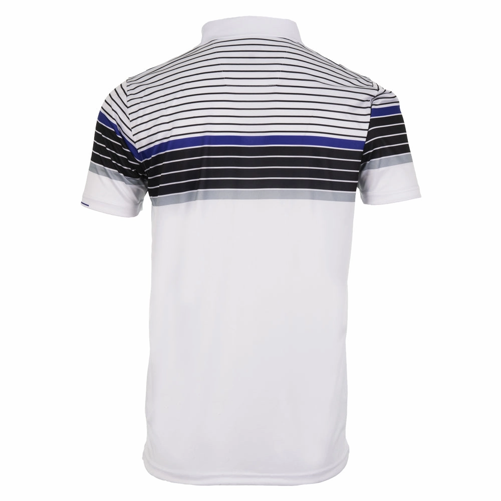 ProQuip Technical Chest Stripe Golf Polo Shirt - White/Black Stylish and Comfortable