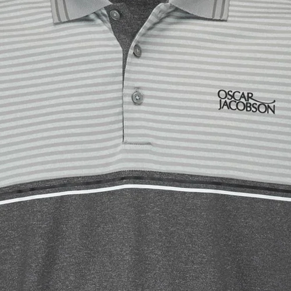 Travel Trend Look Oscar Jacobson Whitby Polo Shirt - Lunar Grey Marl