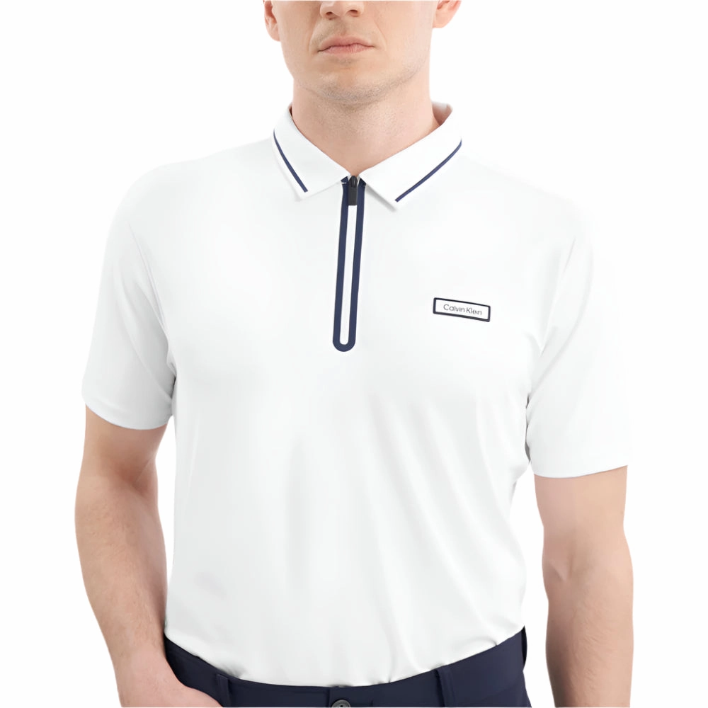 Calvin Klein Belmont Polo Shirt - White Active Lifestyle