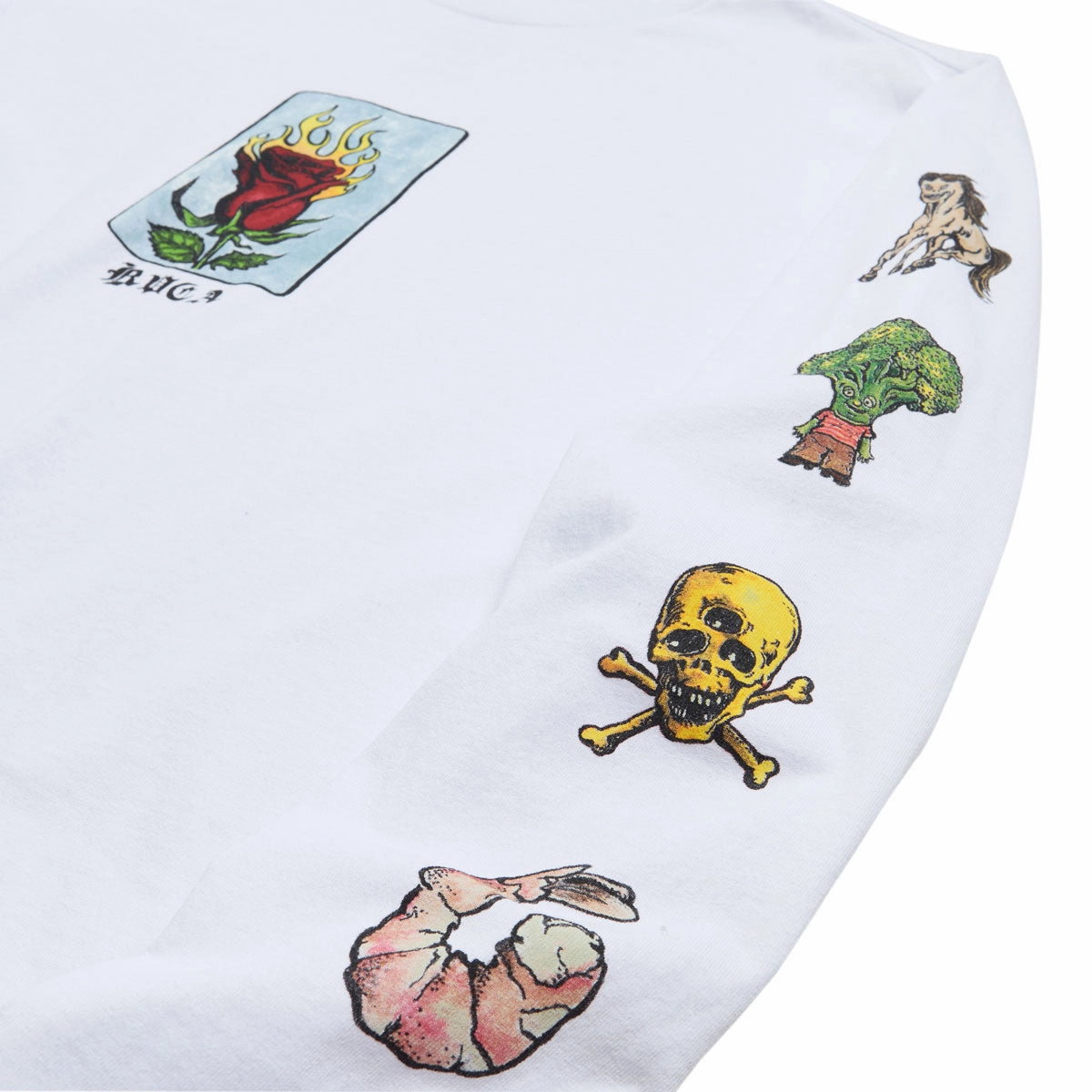RVCA x KSL Long Sleeve T-Shirt - White slim fit Breathable Material