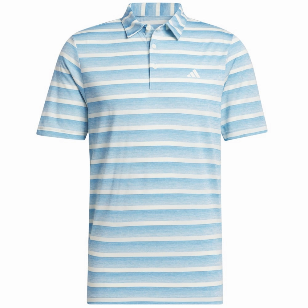 Floral Pattern Cozy Feeling adidas 2 Colour Stripe Polo Shirt - Semi Blue Burst/Ivory