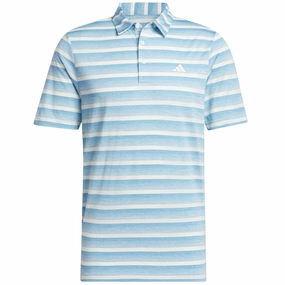 Floral Pattern Cozy Feeling adidas 2 Colour Stripe Polo Shirt - Semi Blue Burst/Ivory