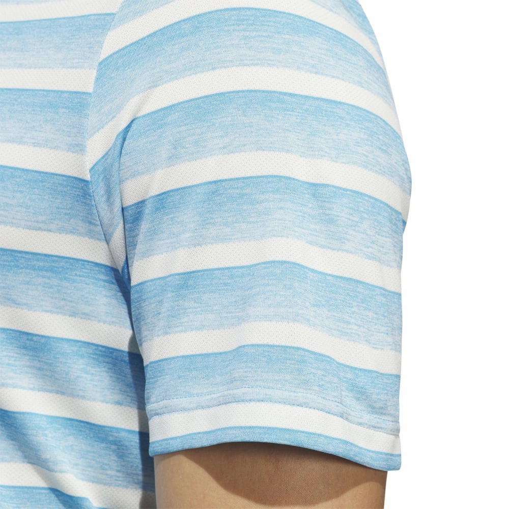 Beachwear Anti Bacterial Treatment adidas 2 Colour Stripe Polo Shirt - Semi Blue Burst/Ivory