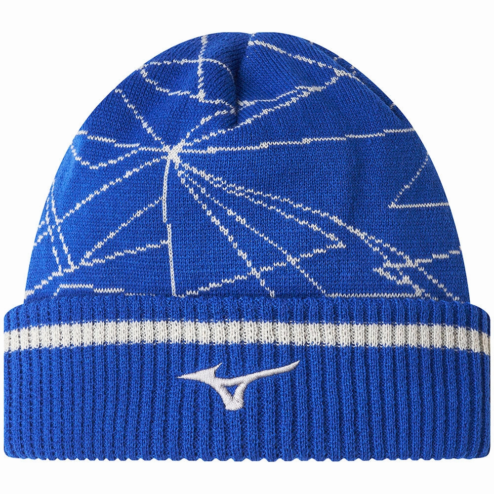 Mizuno Breath Thermo Graphic Beanie Hat - Blue Spring Ready