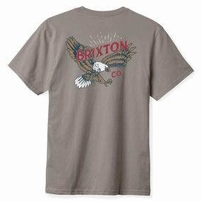 Standard Body Fit Lightweight Feel Brixton Keller T-Shirt - Cinder Worn Wash