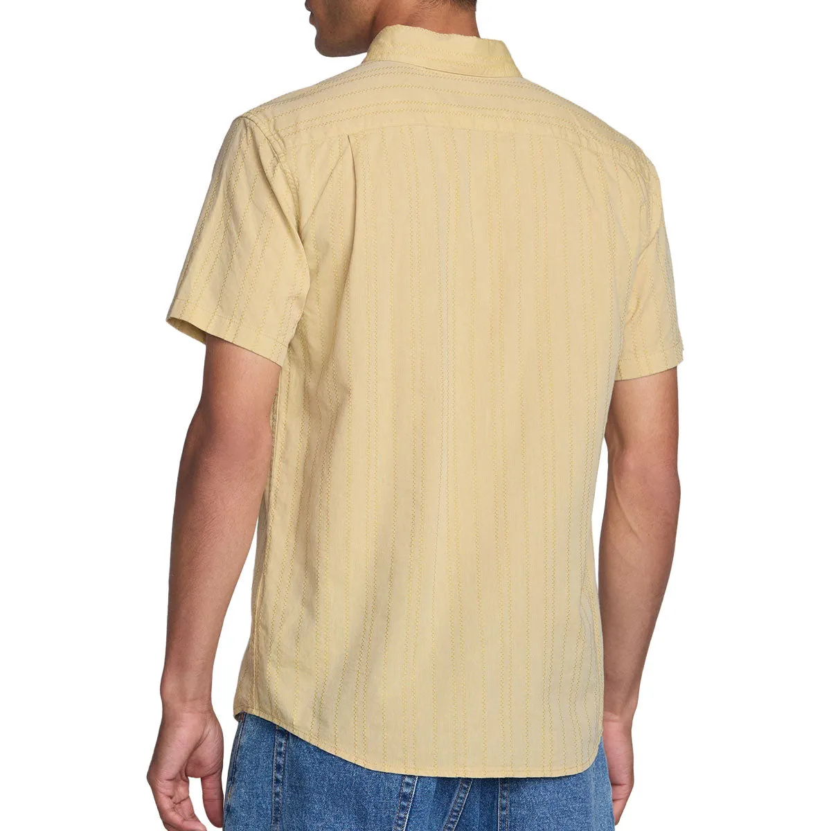 Work From Home RVCA Thatll Do Stripe Shirt - Natural