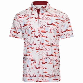 Lightweight Layer All-Day Wear Puma MATTR Bushland Polo Shirt - Warm White/Silver Sky