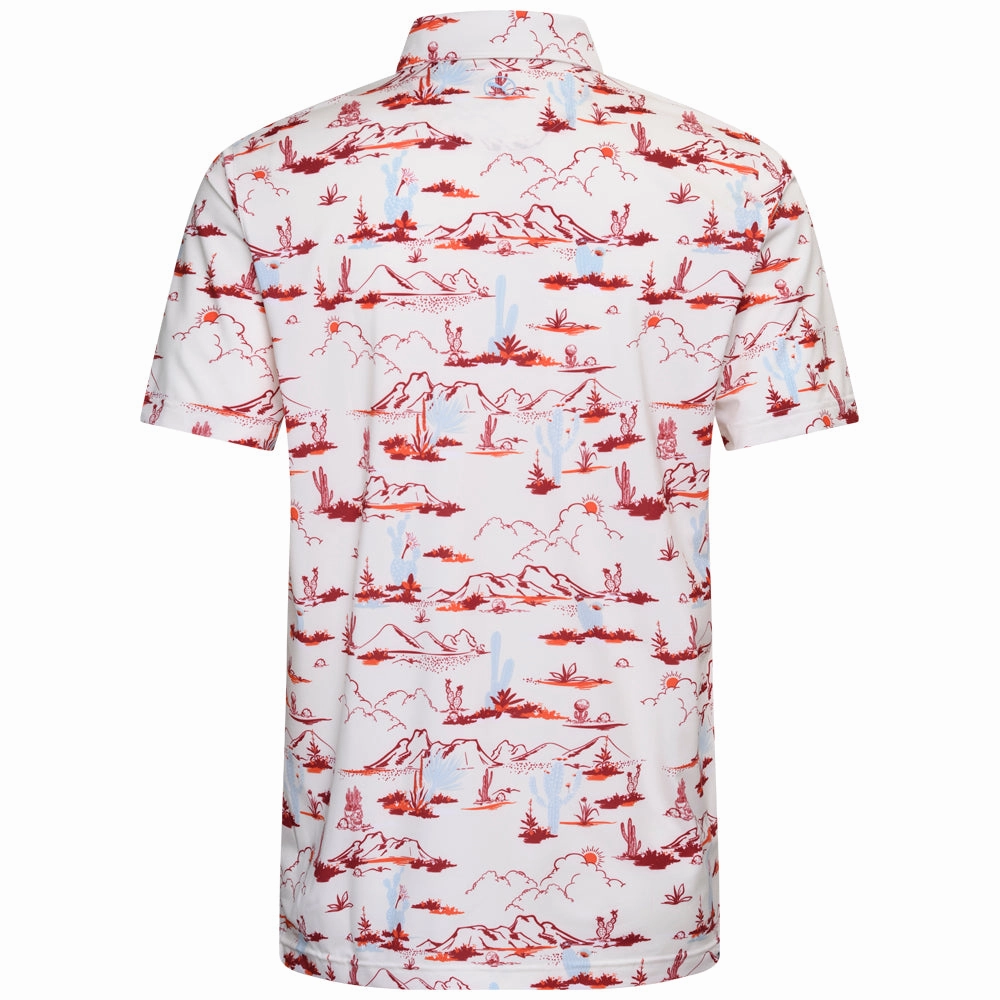 Puma MATTR Bushland Polo Shirt - Warm White/Silver Sky Anti Odor Treatment V-Neck