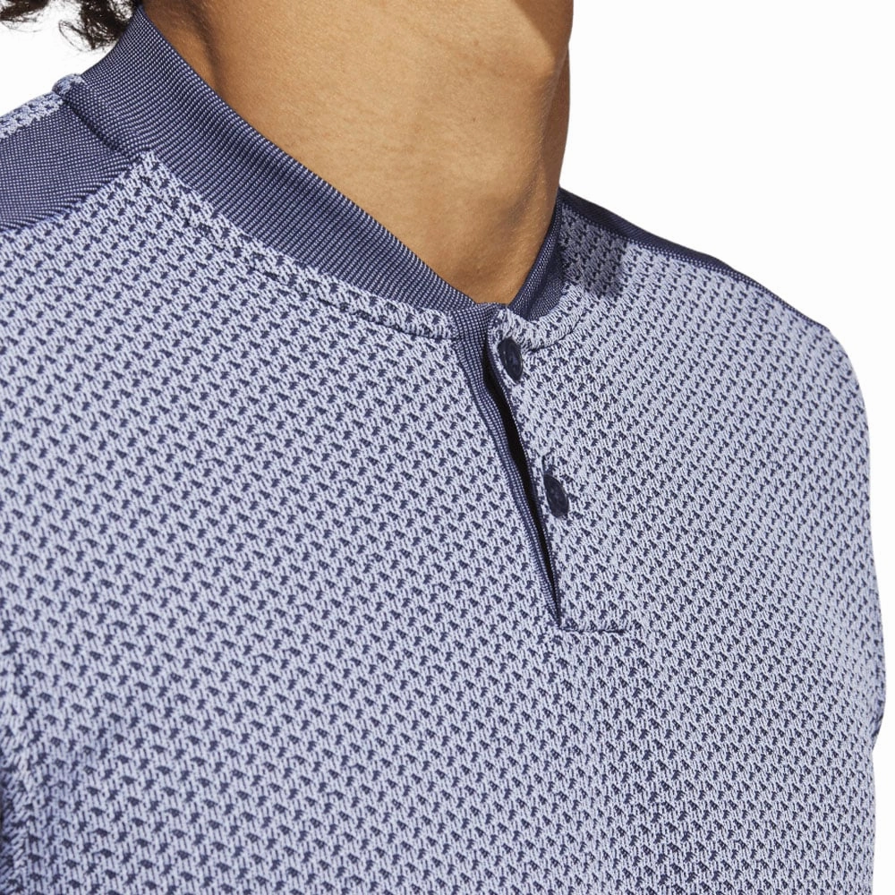 adidas Tour Textured Primeknit Polo Shirt - White/Collegiate Navy Sustainable production Unisex