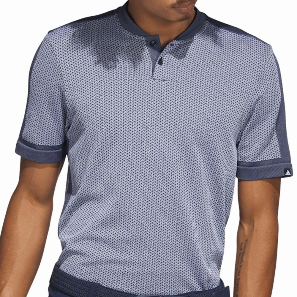 Simple Comfort Look adidas Tour Textured Primeknit Polo Shirt - White/Collegiate Navy