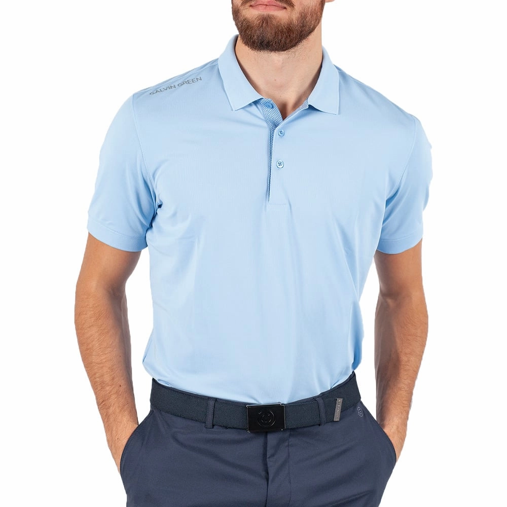 Galvin Green Max Polo Shirt - Blue Bell Laser Cut Edges Weekend Wear
