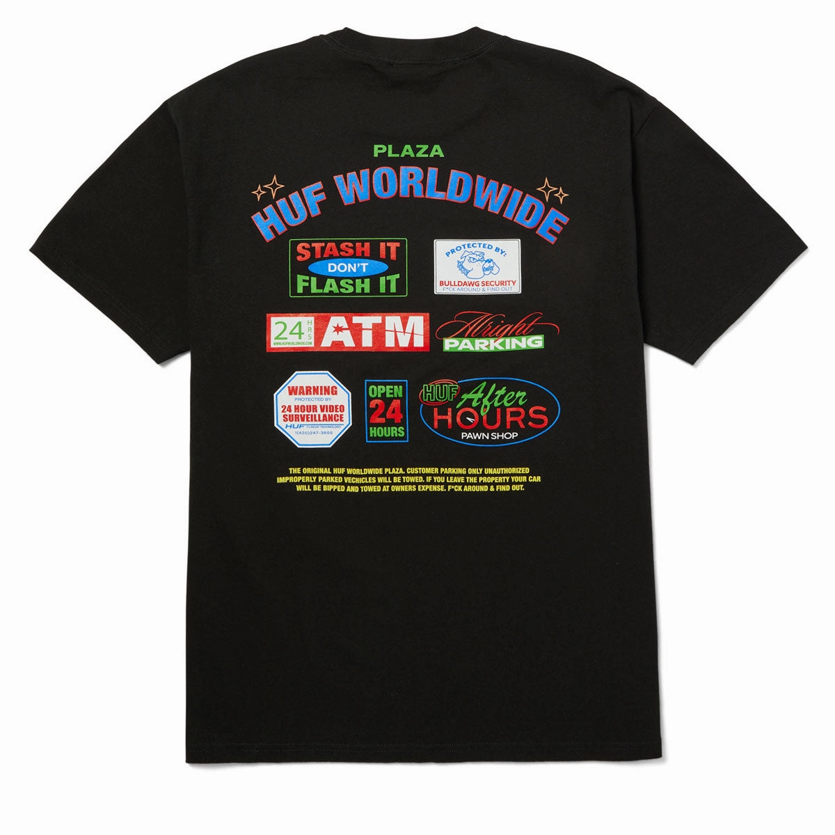 Reinforced Collar StretchComfortWeave HUF Promo T-Shirt - Black