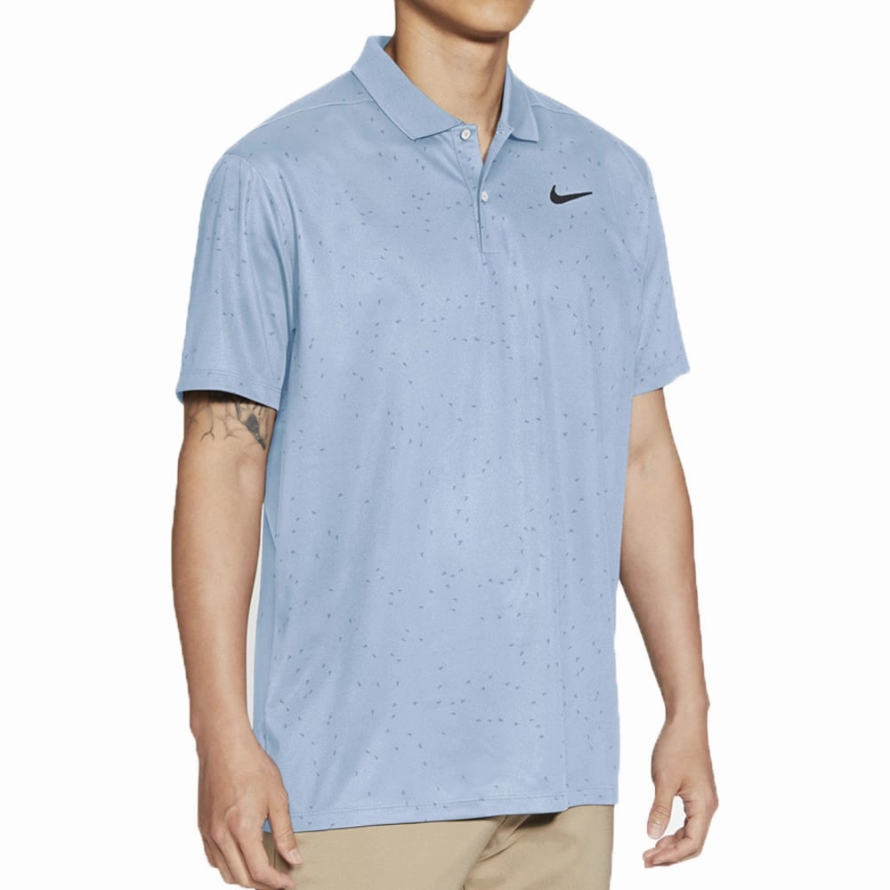 casual outing Micro Perforated Fabric Nike Dry Victory Micro Print Polo Shirt - Hydrogen Blue/Obsidian