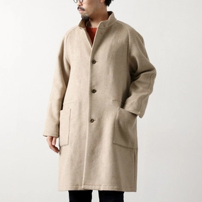 RE MADE IN TOKYO JAPAN / Wool Melton Stand-up Collar Coat Wrinkle Free Material
