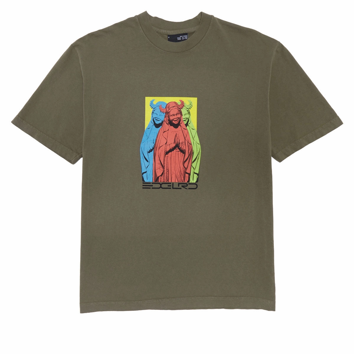 Cozy Feeling Active Lifestyle EDGLRD Virgin Mary T-Shirt - Army