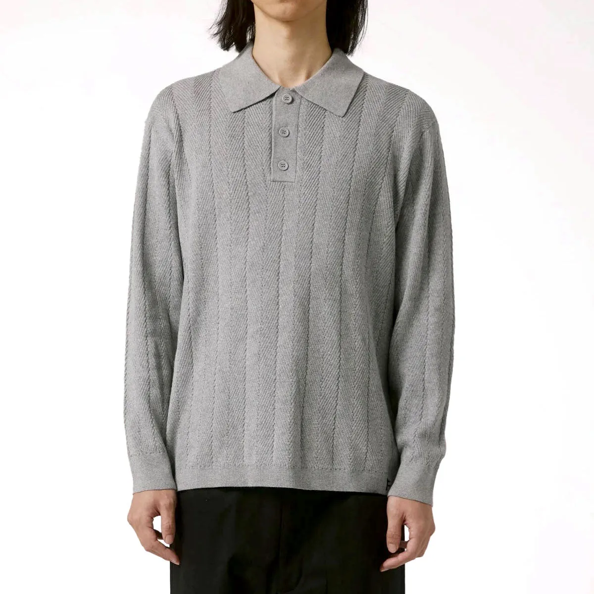 Limited Edition Former Ag Long Sleeve Polo Shirt - Grey