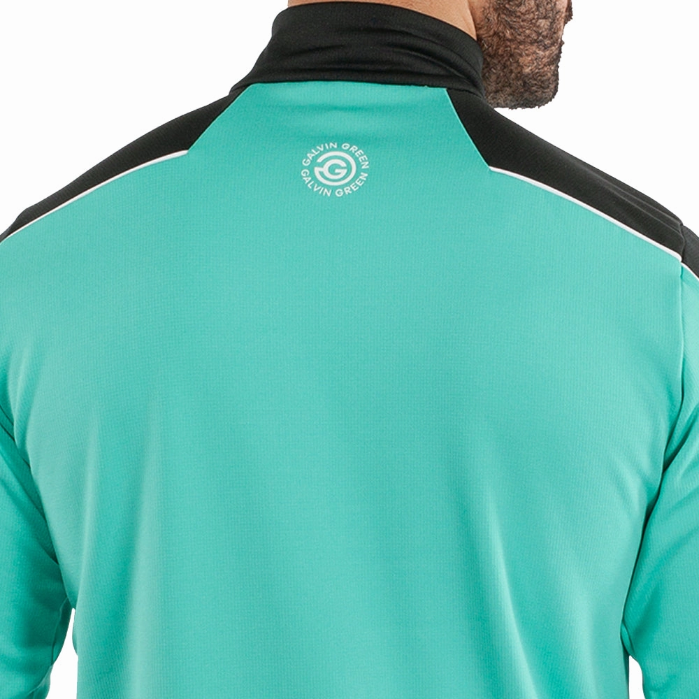 Galvin Green Dave 1/4 Zip Pullover - Black/Atlantis Green Wrinkle-Resistant product pricing