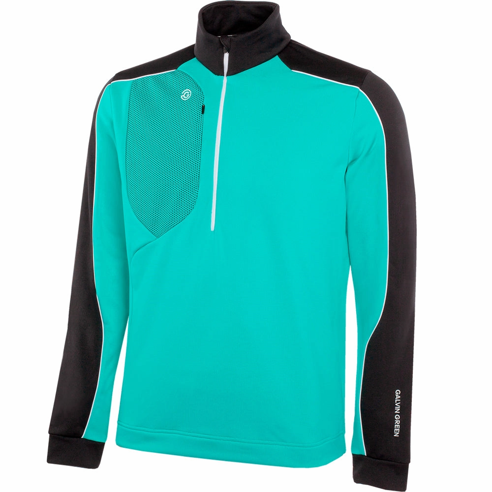 Cozy Wearable Flannel Galvin Green Dave 1/4 Zip Pullover - Black/Atlantis Green