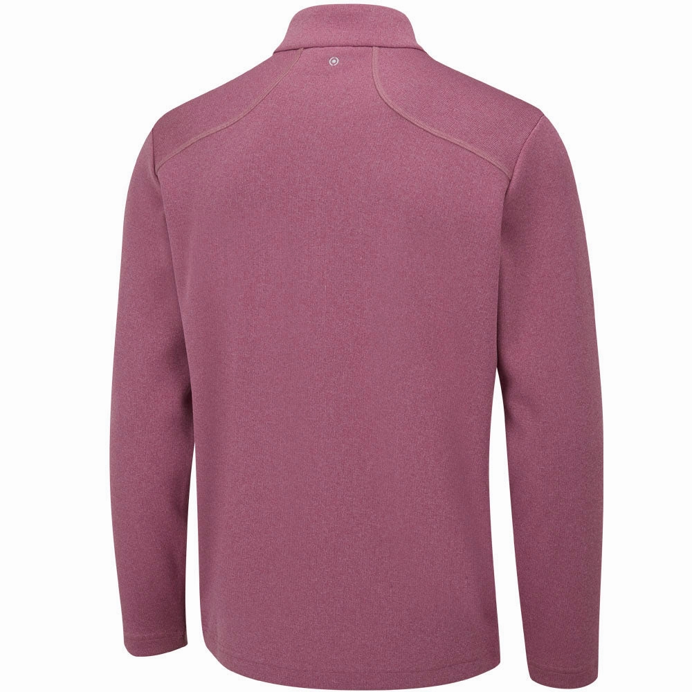 label accents Fashion Relaxed Ping Ramsey 1/2 Zip Pullover - Beet Red Marl