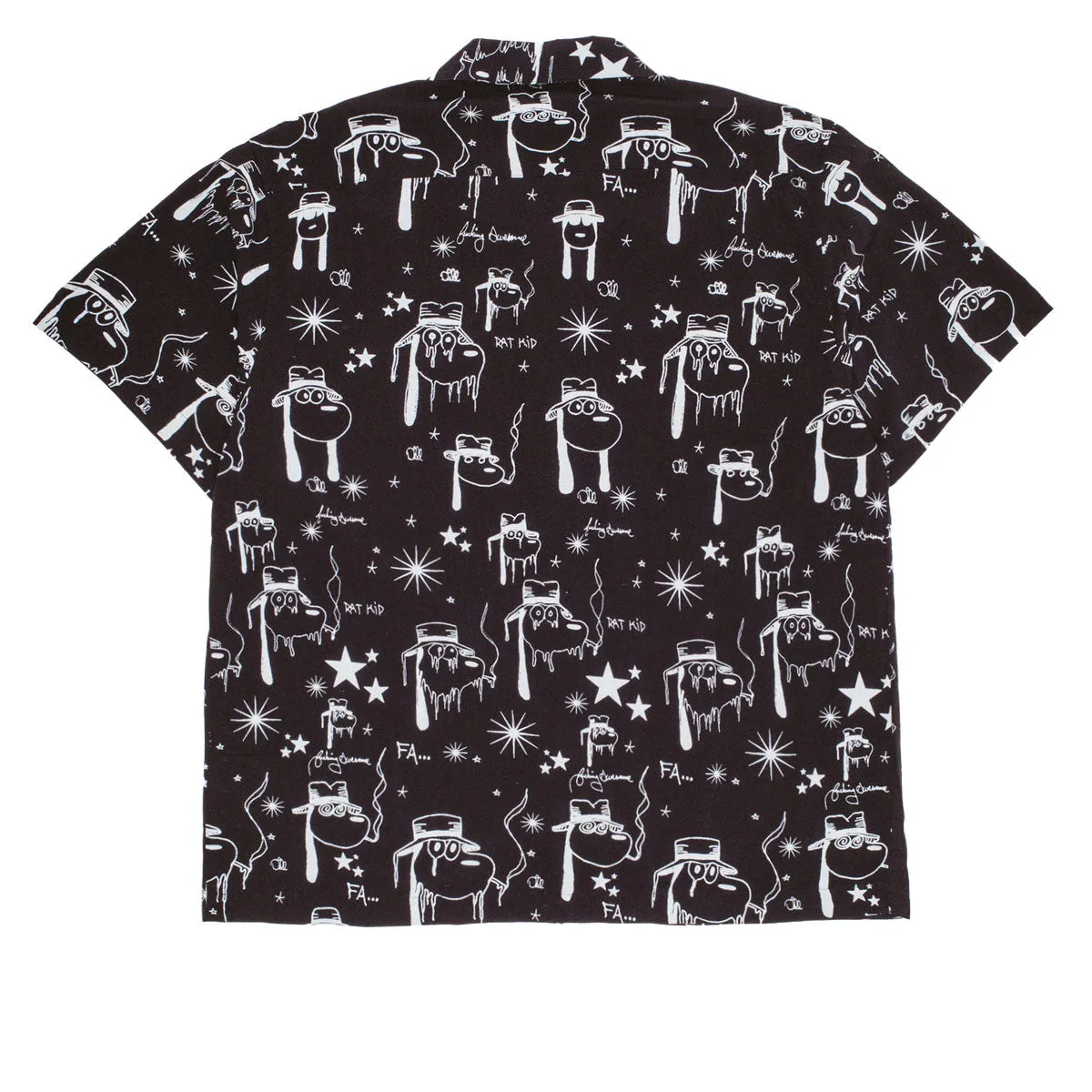 Flexible Shoulder Construction Quick Release Cuffs Fucking Awesome Spike Club Shirt - Black