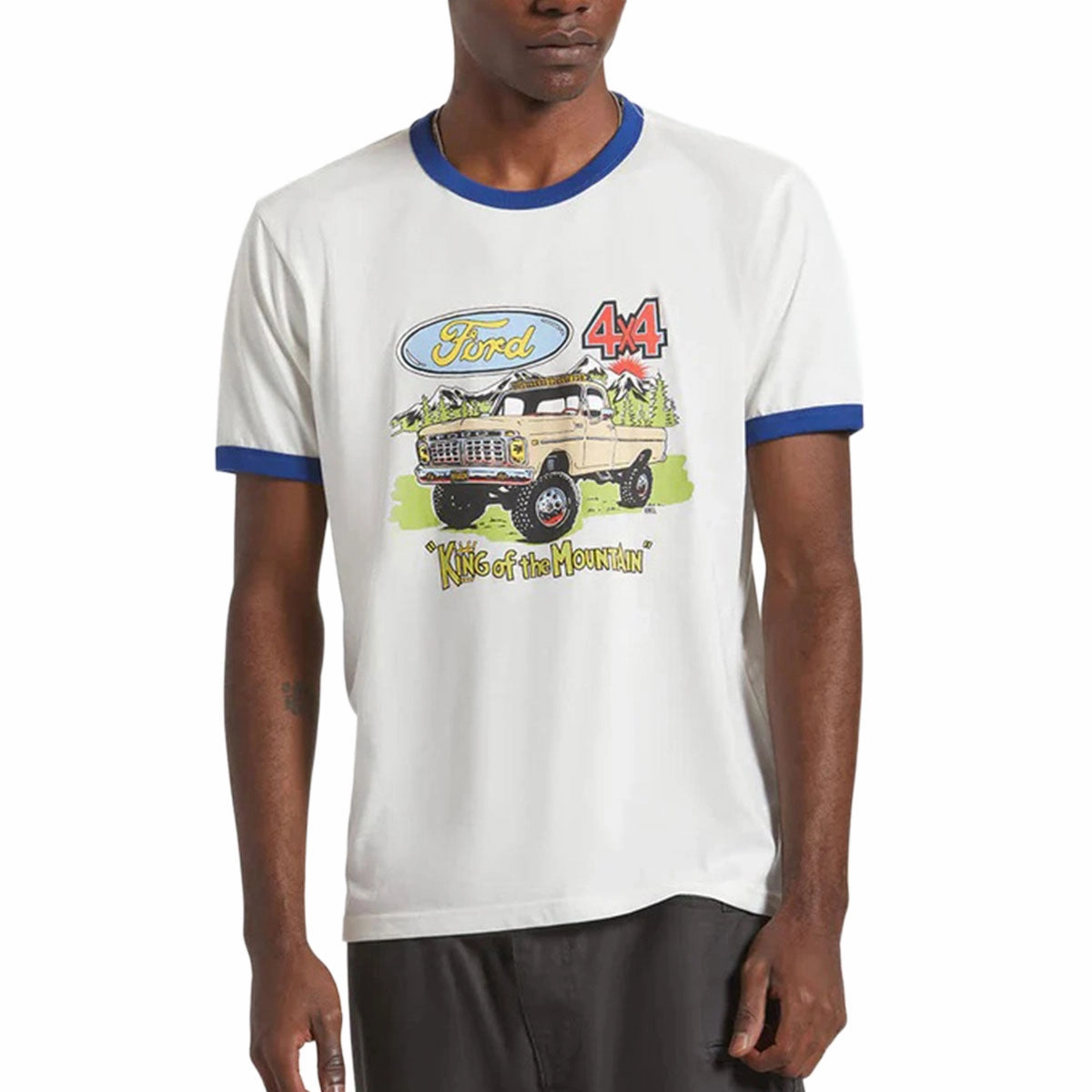 Brixton x Ford King Of The Mtns Ring T-Shirt - Wimbleton White City Outfit Set In Sleeve