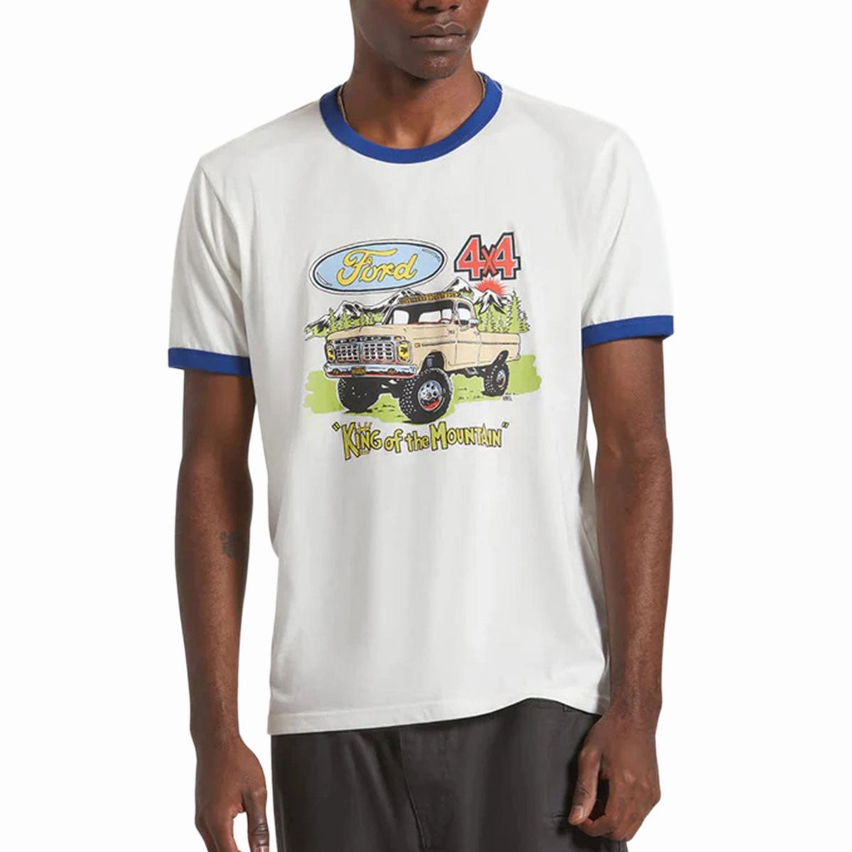 Brixton x Ford King Of The Mtns Ring T-Shirt - Wimbleton White Bright Color