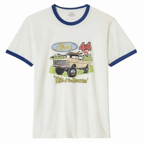 Brixton x Ford King Of The Mtns Ring T-Shirt - Wimbleton White Outdoor Adventure Timeless Appeal
