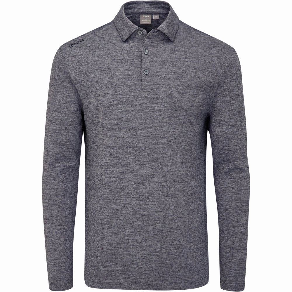 Ping Emmett Long Sleeve Polo Shirt - Charcoal Marl Essential layering piece Effortless Style