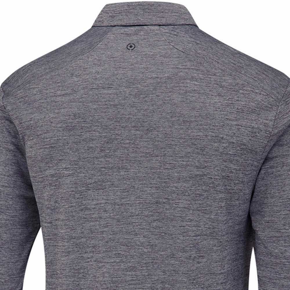 Layered Look Ping Emmett Long Sleeve Polo Shirt - Charcoal Marl