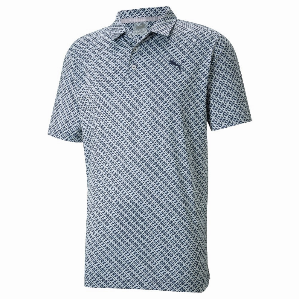 Wrinkle Resistant Texture Puma MATTR Leucadia Polo Shirt - Navy Blazer/High Rise