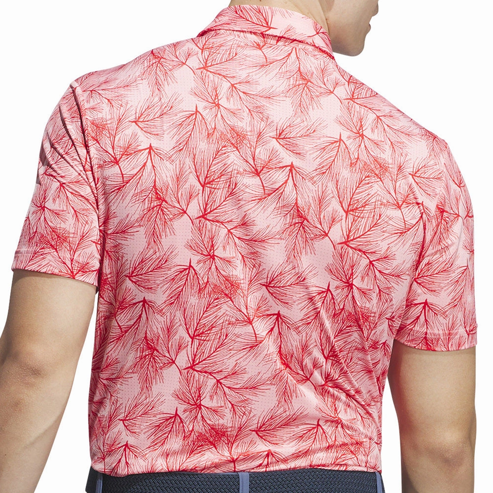 adidas Ultimate365 Mesh Print Polo Shirt - Semi Pink Spark/Better Scarlet Seasonal Must-Have Daily Outfit