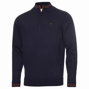 Calvin Klein Monaco Sweater - Denim Marl/Orange team wear