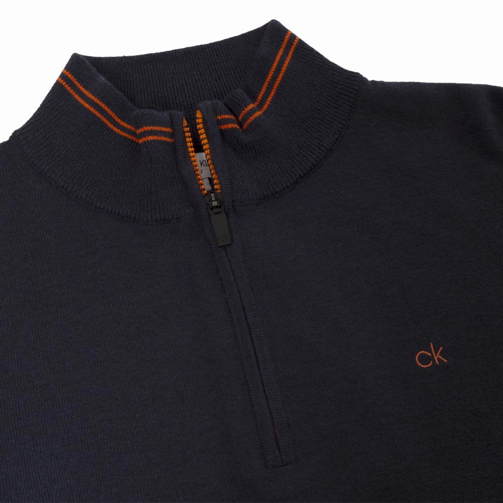 Calvin Klein Monaco Sweater - Denim Marl/Orange Smart Hoodie High End