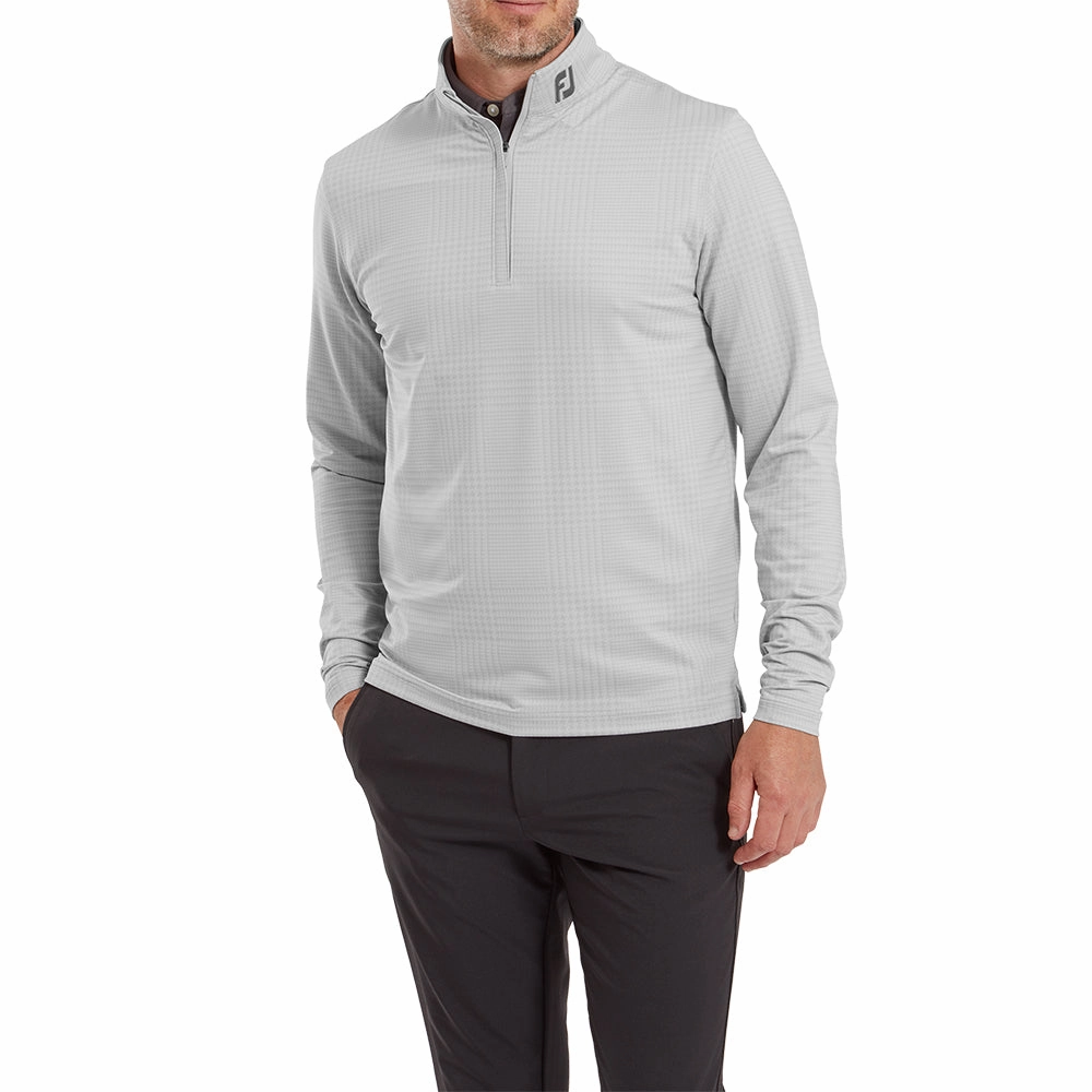 FootJoy Glen Plaid Print Chillout Pullover - Grey Cliff Odor Free Road Trip