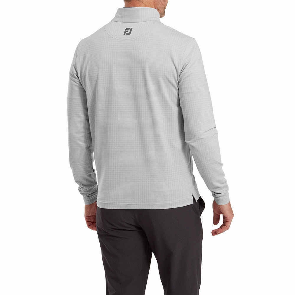 FootJoy Glen Plaid Print Chillout Pullover - Grey Cliff Practical shiny accents