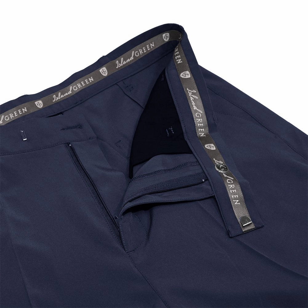 Mid Rise Island Green Tour Tapered Stretch Trousers - Dark Navy