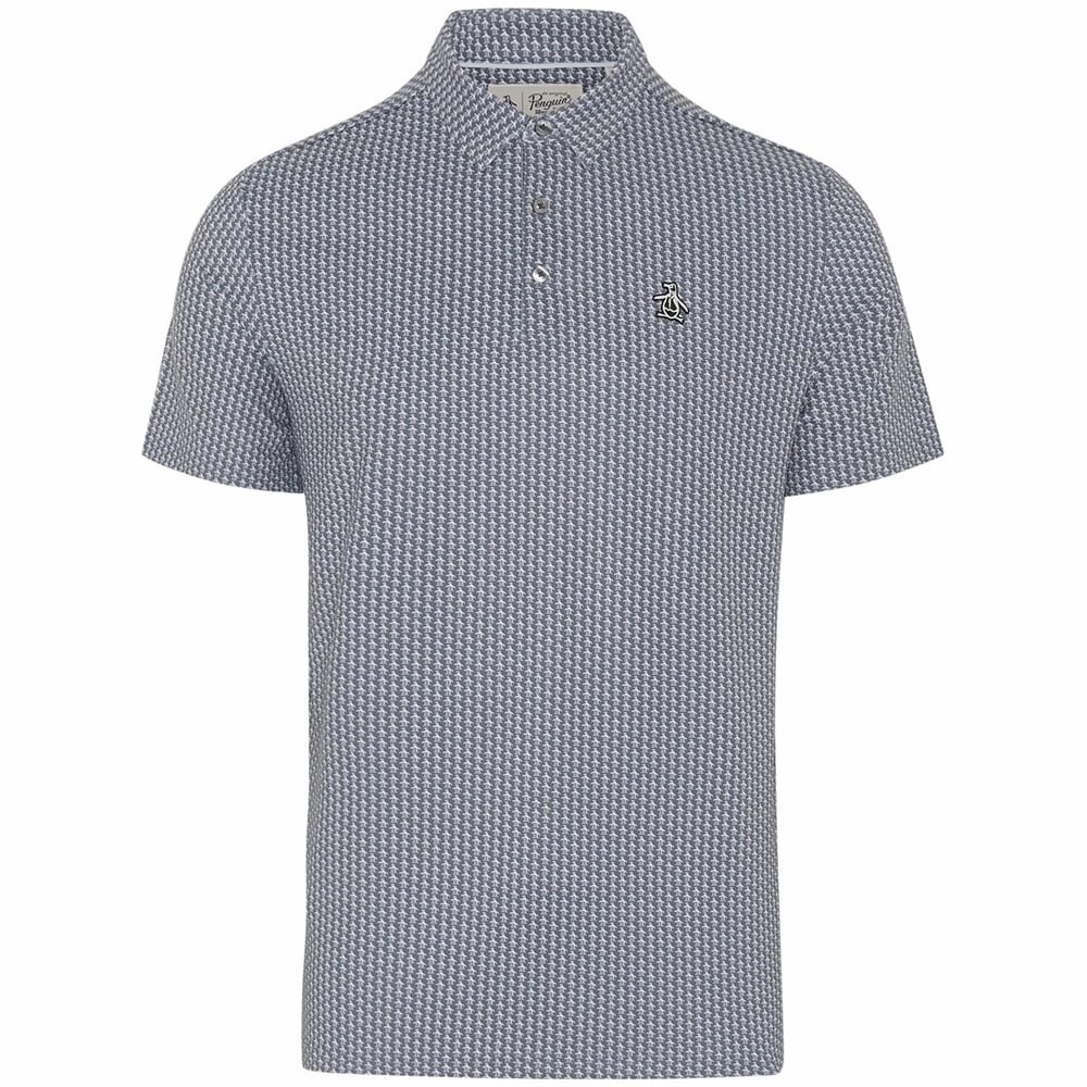 Original Penguin All-Over Pete Print Polo Shirt - Quiet Shade Casual Touch Non Shrink Material