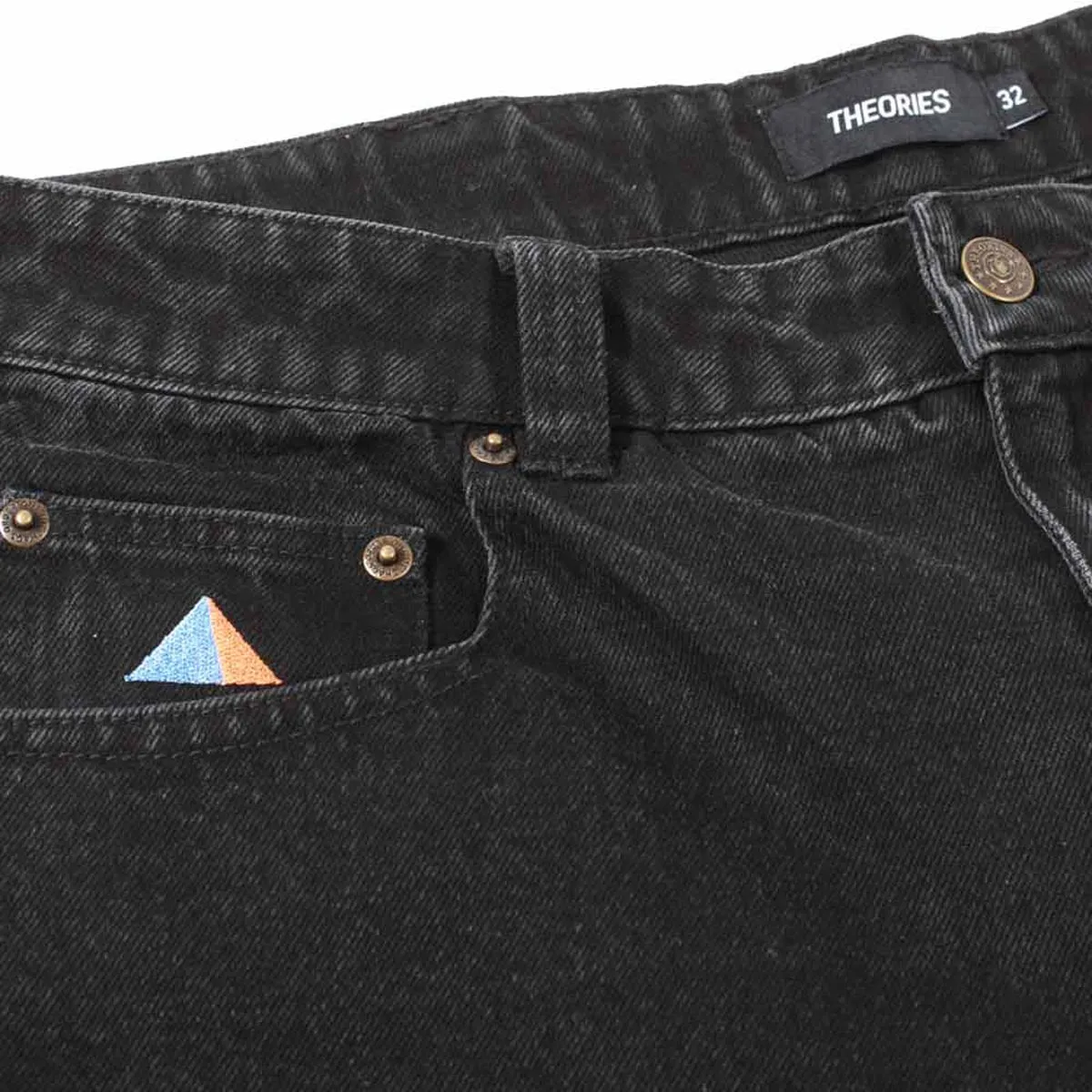Theories Pavillion Jeans - Washed Black Quick Comfort Fit Flexible Look
