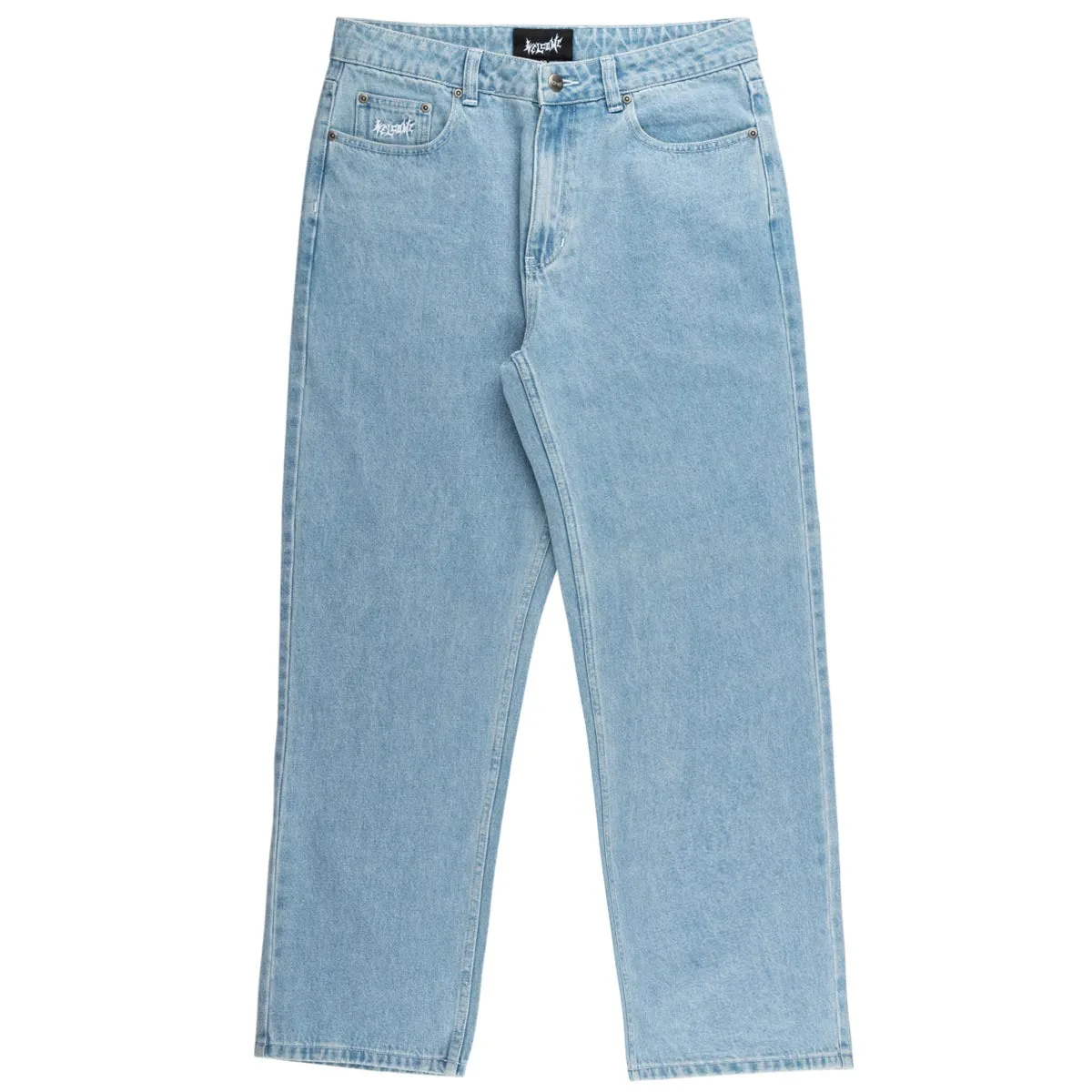 Welcome Immortal Loose Straight Denim Jeans - Washed Blue Performance Design Fit Everyday Comfort