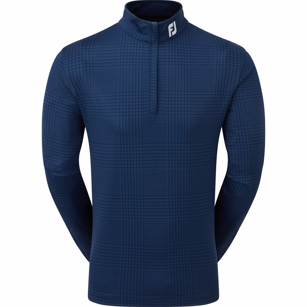 FootJoy Glen Plaid Print Chillout Pullover - Navy Team Pride