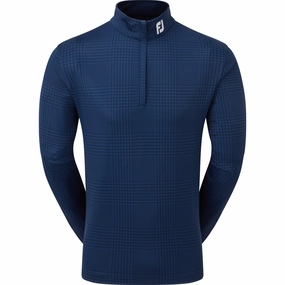 FootJoy Glen Plaid Print Chillout Pullover - Navy Team Pride
